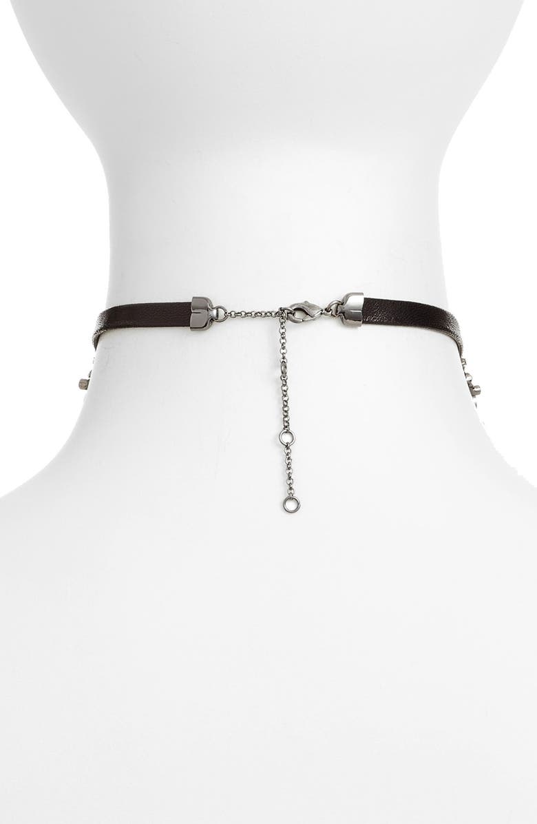 Treasure & Bond Treasure&Bond Starburst Crystal & Leather Choker, Main, color,