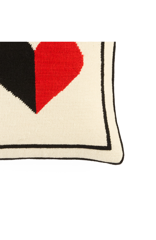 Jonathan Adler Hearts Needlepoint Pillow In White