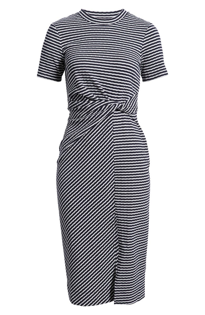 Halogen<sup>®</sup> Twist Stripe T-Shirt Dress, Alternate, color, Baritone Blue
