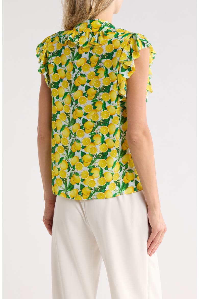 Robbie Ruffled Silk Shirt, Alternate, color, LEMON SQUEEZE