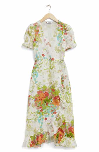 & Other Stories La Antonia Floral Linen Wrap Dress