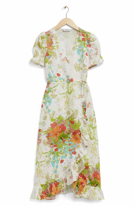& Other Stories La Antonia Floral Linen Wrap Dress