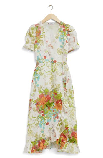 & Other Stories La Antonia Floral Linen Wrap Dress In Multi