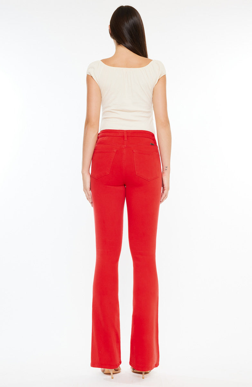 Kancan Ami High Rise Bootcut Jeans In Red