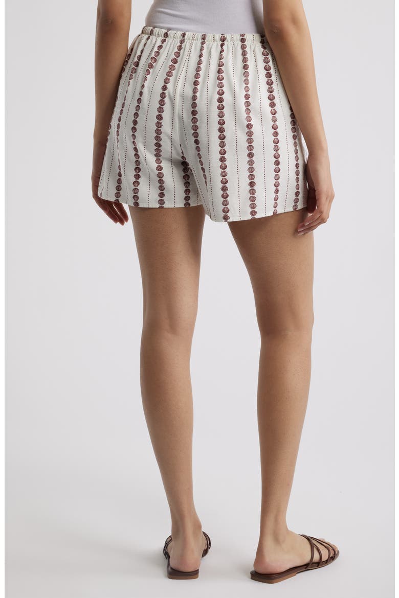 Shell Print Drawstring Shorts, Alternate, color, SEASHELL STRIPE