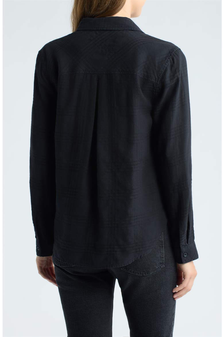 One-Pocket Button-Down Shirt, Alternate, color, BLACK