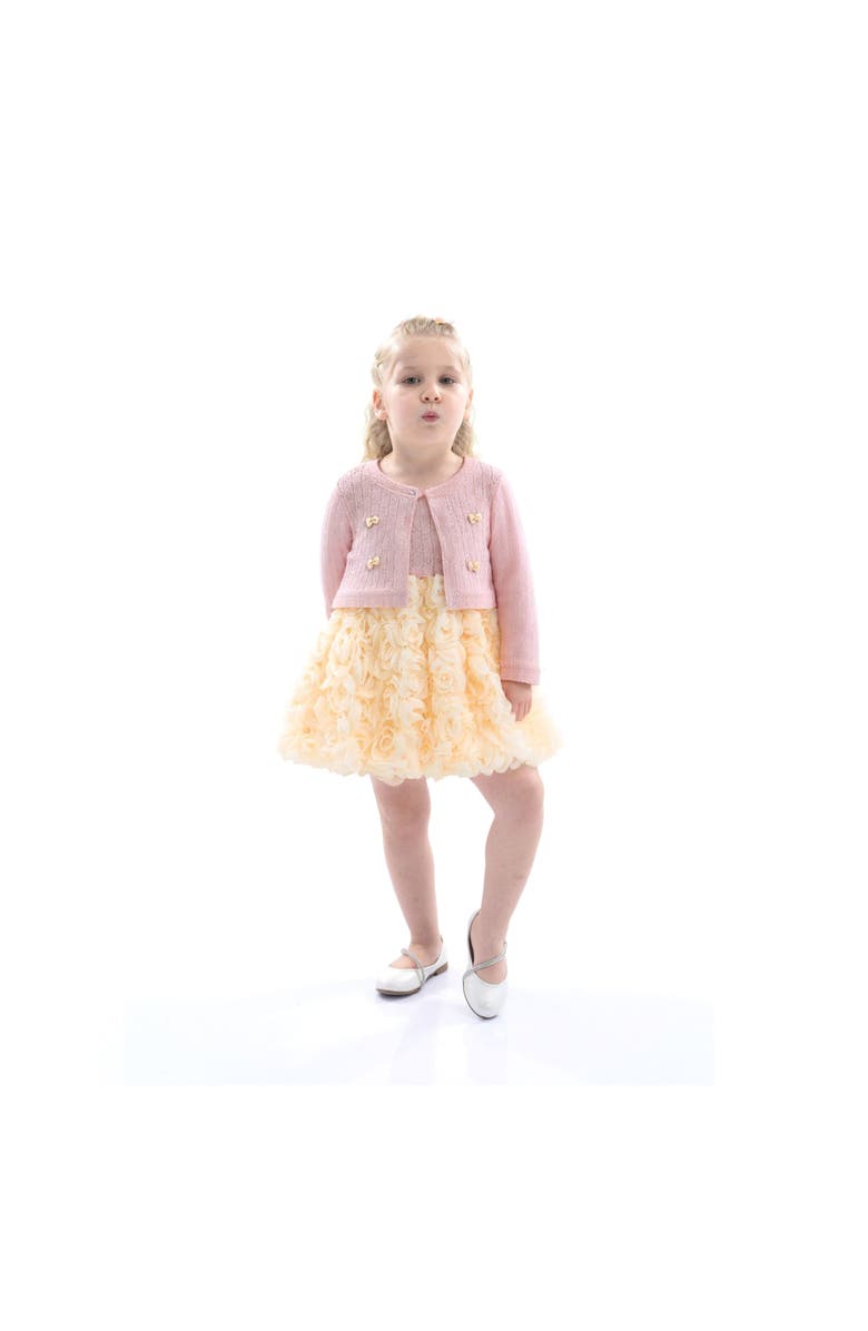 Tulleen Rose Rabbit Cardigan Dress, Alternate, color, Pink