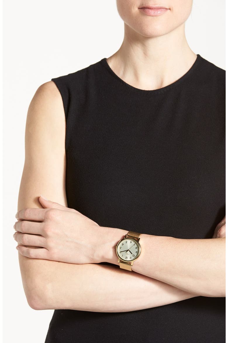 'Easy Reader' Mesh Bracelet Watch, 38mm, Alternate, color, GOLD