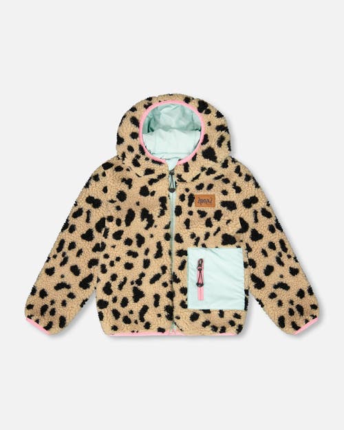 Deux Par Deux Reversible Mid-season Jacket Leopard In Animal Print