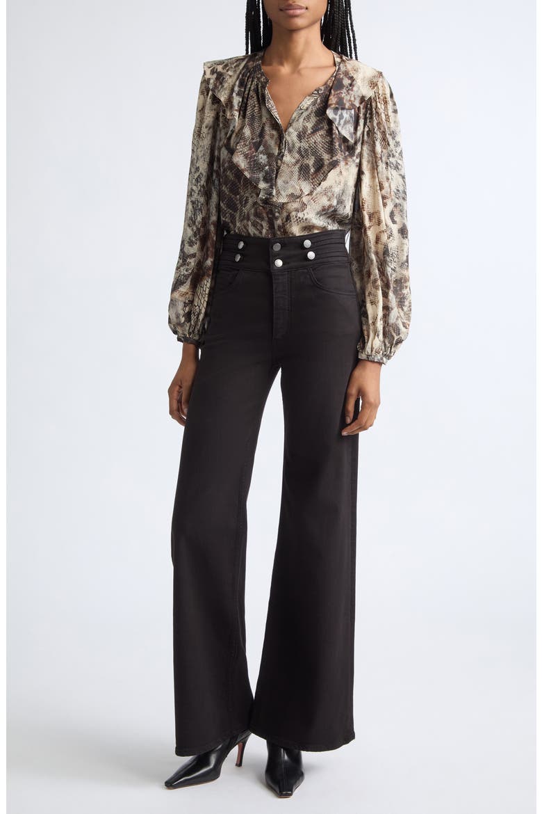 Star Ruffle Top, Alternate, color, BONE PYTHON