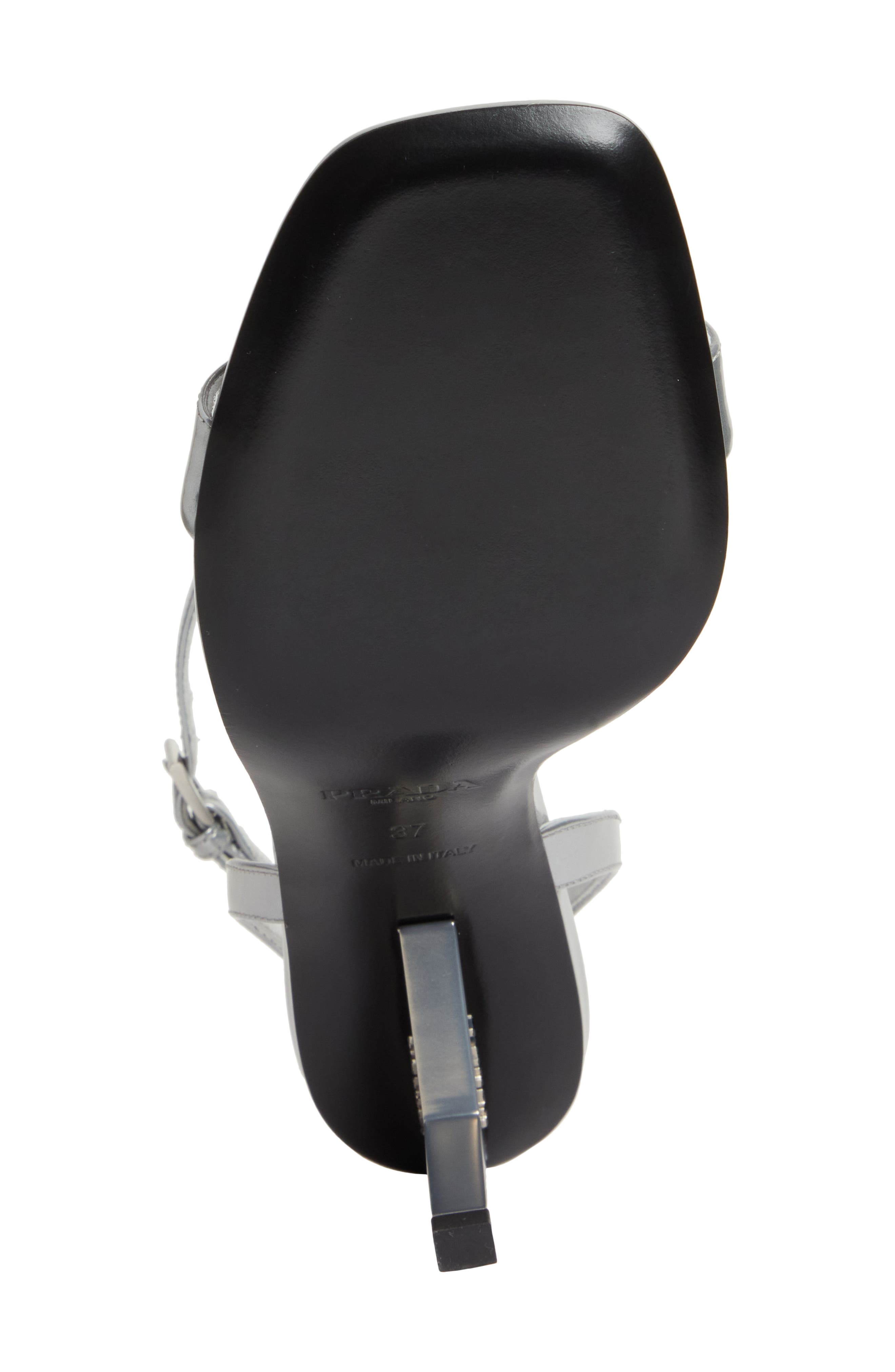 Prada Sandali Ankle Strap Sandal, Alternate, color, Argento