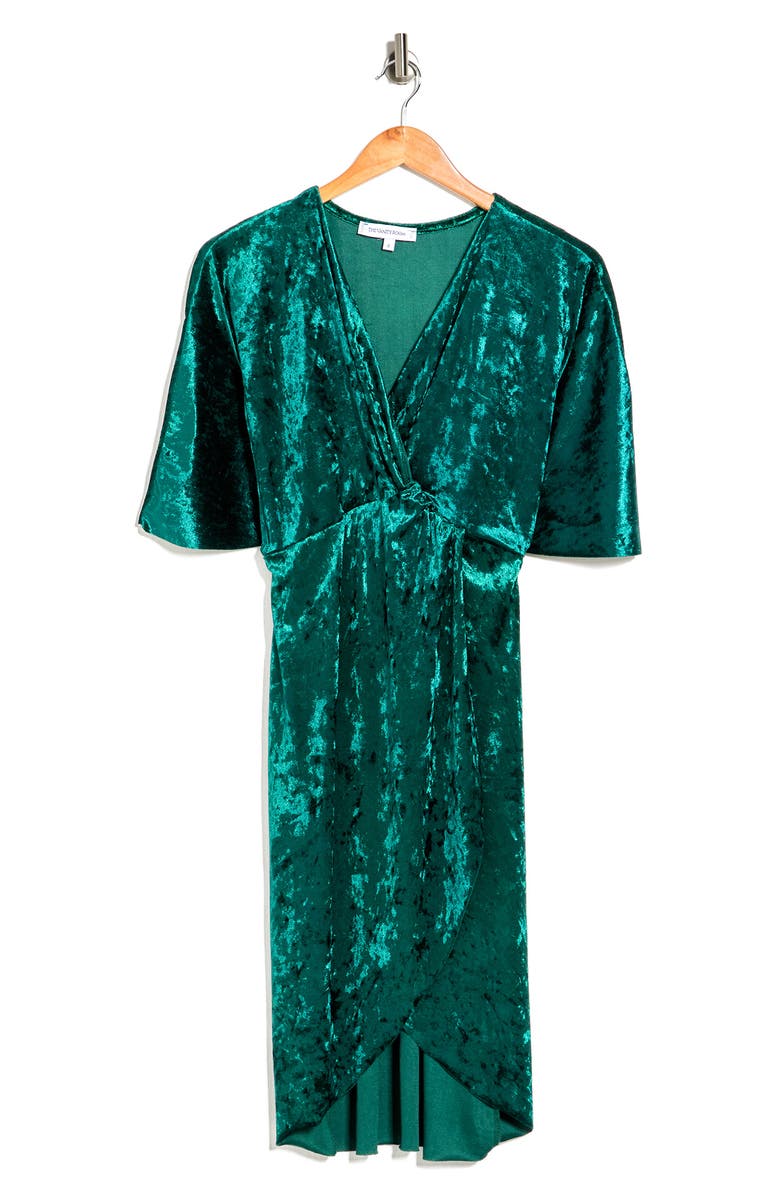 VANITY ROOM Crushed Velvet Faux Wrap Dress, Alternate, color,
