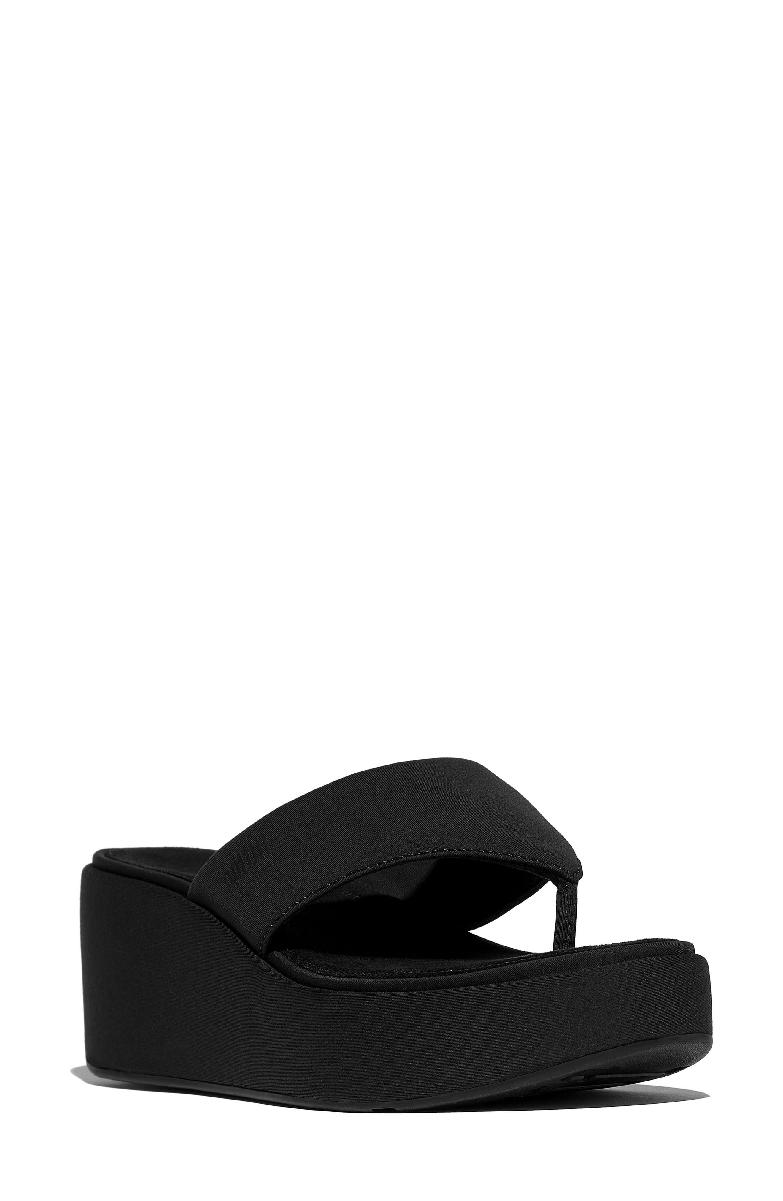 FitFlop PlatFForms Wedge Toe Post Sandal, Main, color, 