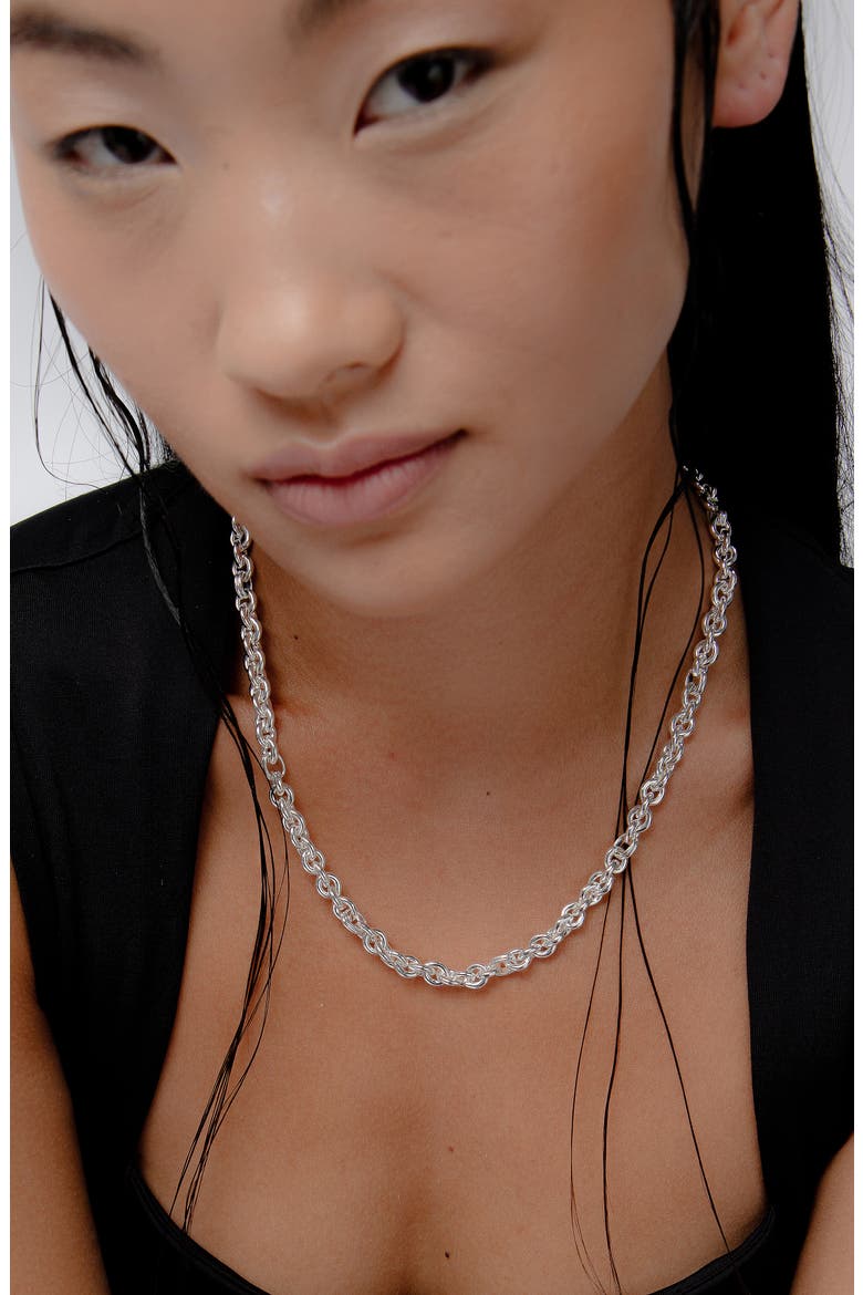 Oto Chain Necklace in Silver, Alternate, color, Silver