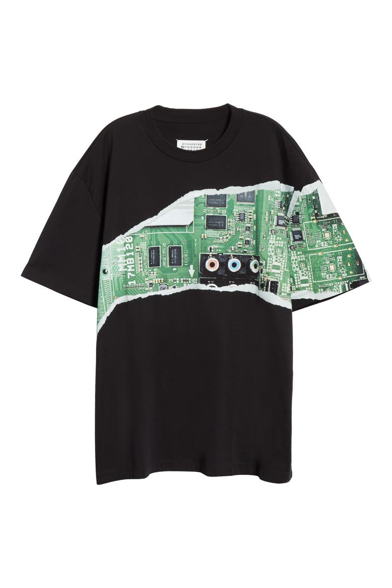 Circuit Oversize Graphic Tee, Alternate, color, BLACK