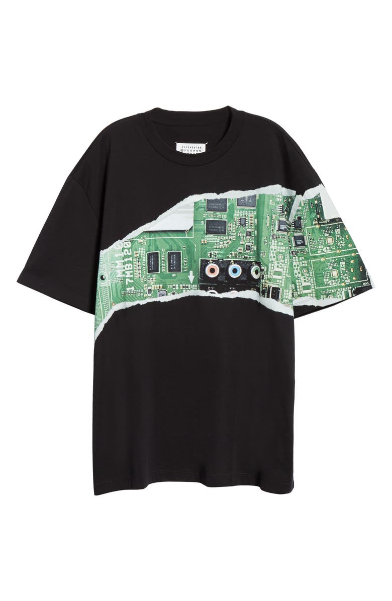 Maison Margiela Circuit Oversize Graphic Tee, Alternate, color,