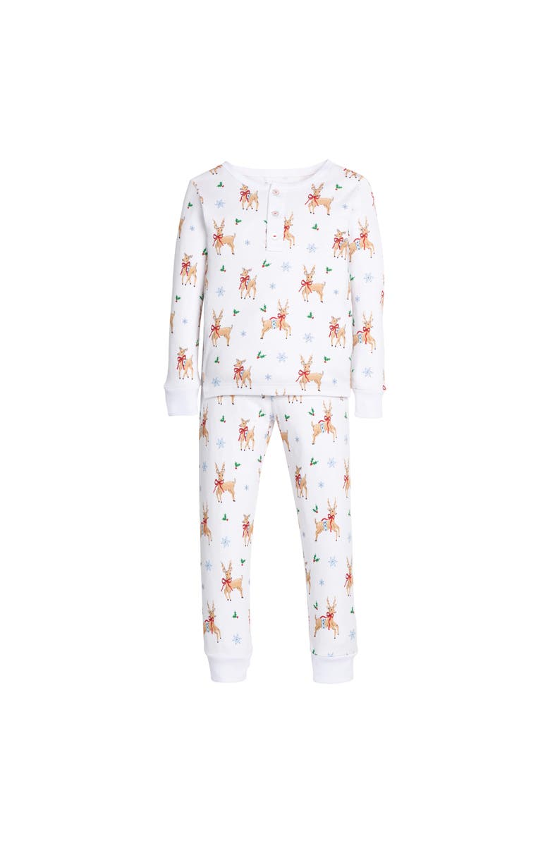 Little English Kids' Long Sleeve Printed Jammies, Main, color, Reindeer Games