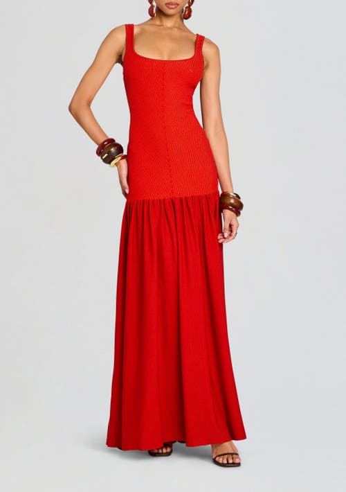 Retroféte Kennedi Knit Drop-waist Dress In Metallic Geranium