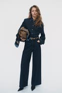 H&M Denim shirt with shoulder pads