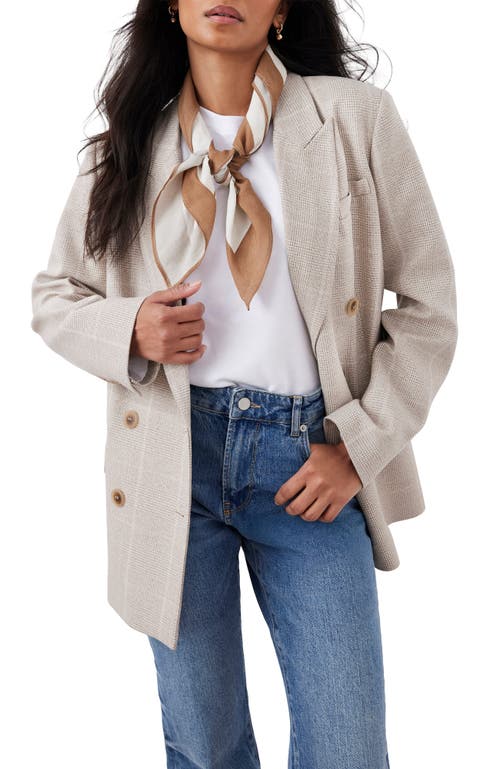 Mint Velvet Checked Double Breasted Blazer In Neutral