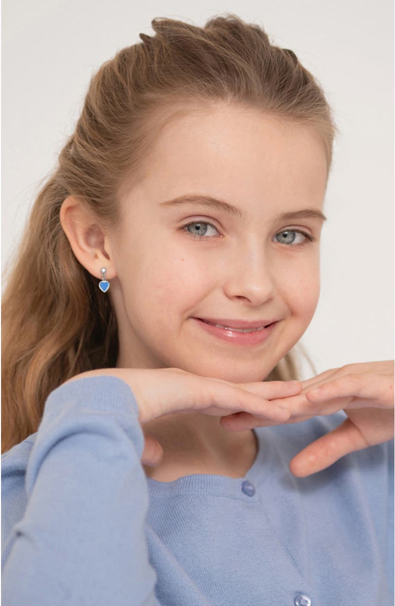 In Season Jewelry Turquoise Heart Dangle Girl Earrings, Alternate, color, Aqua Blue