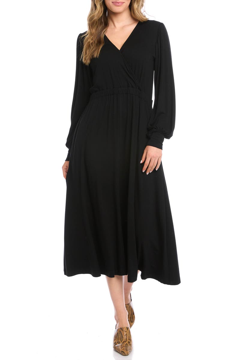 Karen Kane Artisan Long Sleeve Midi Dress, Main, color,