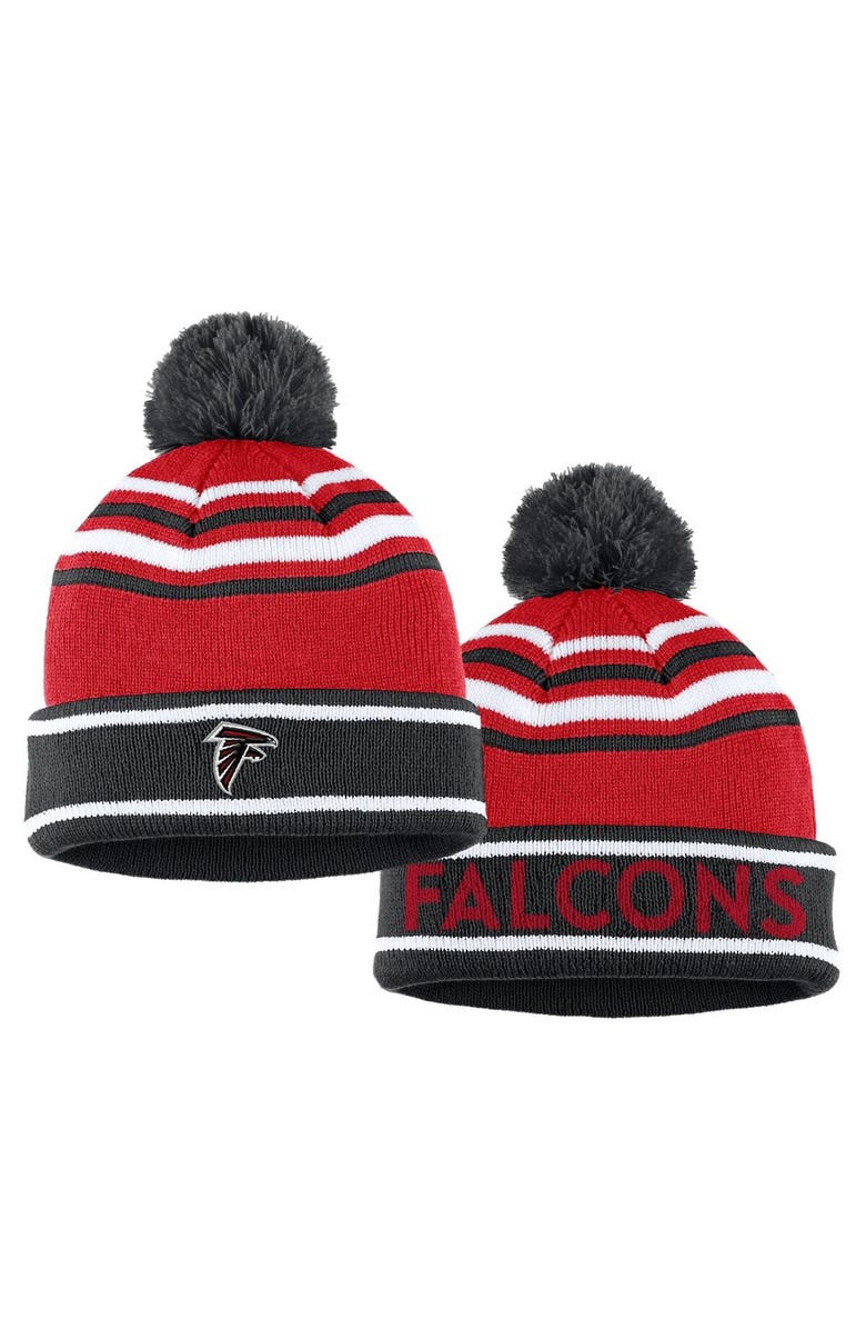 WEAR by Erin Andrews Women's WEAR by Erin Andrews Red Atlanta Falcons Colorblock Cuffed Knit Hat with Pom and Scarf Set, Alternate, color, 