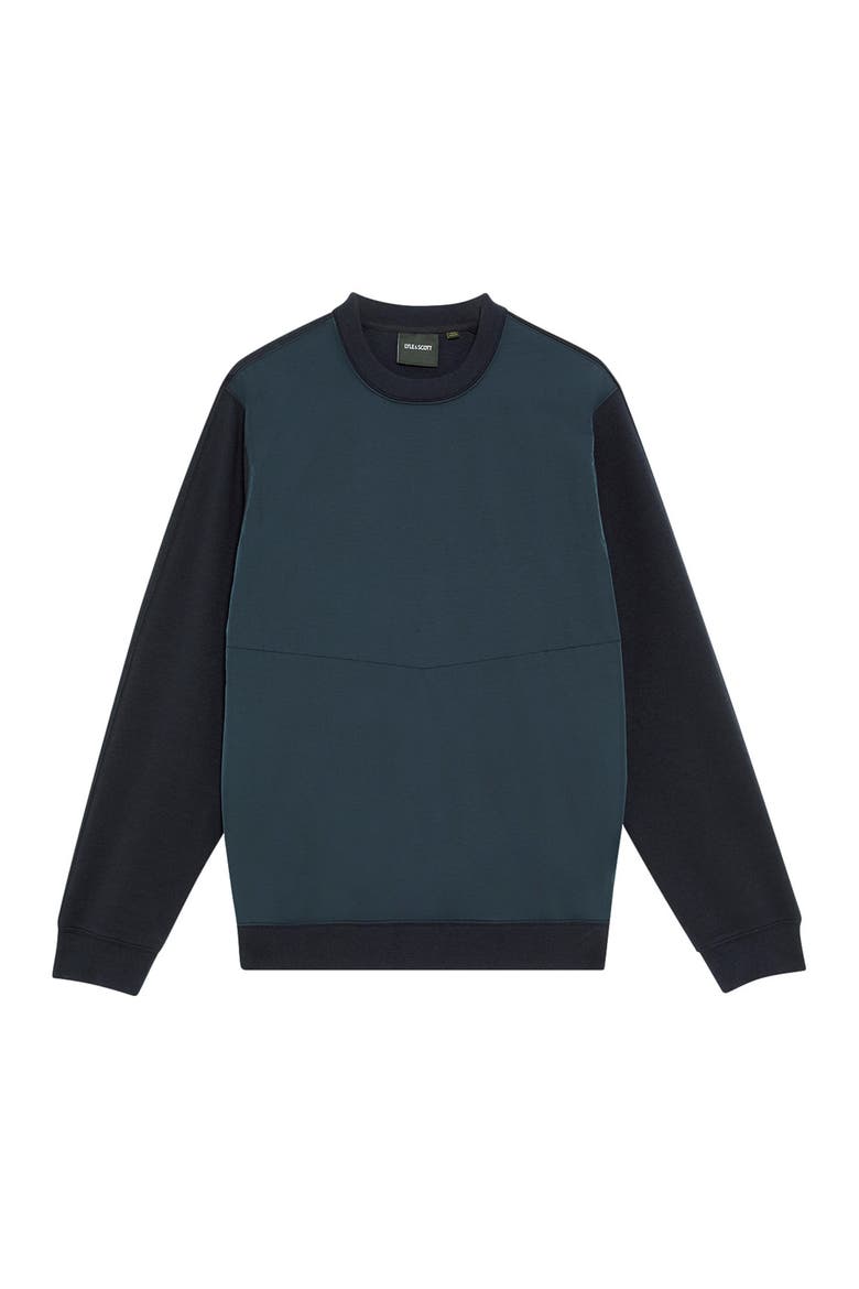 Half Raglan Hybrid Long Sweatshirt, Alternate, color, Dark Navy