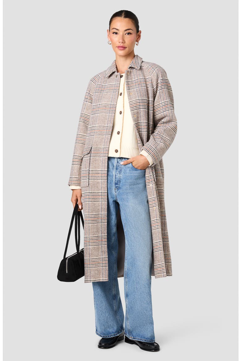 Sutton Plaid Tailored Coat, Alternate, color, ASH GRAY MULTI