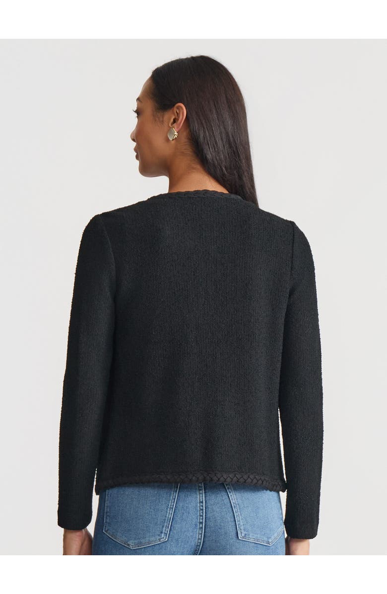 Misook Relaxed Lightweight Soft Tweed Knit Jacket, Alternate, color, Black