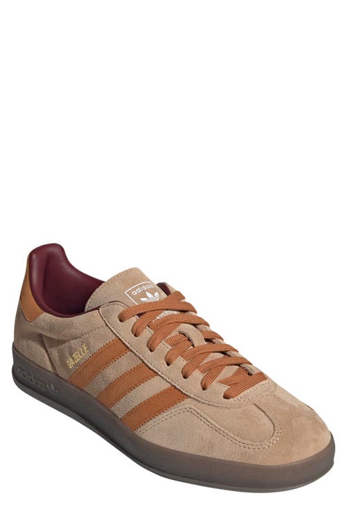 Shop Adidas Originals Adidas Gazelle Indoor Sneaker In Sandstone/ochre/shadow Red