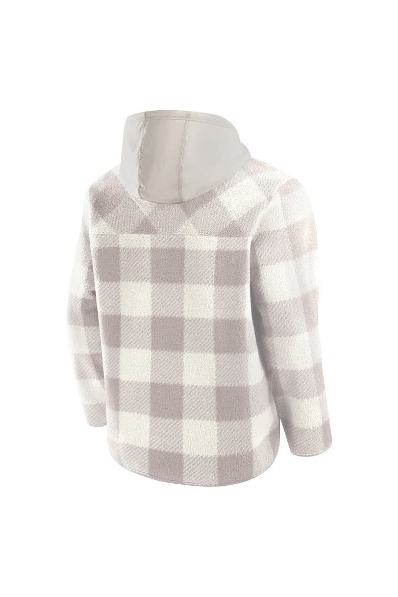 Men's Fanatics Gray New York Giants Elements Plaid Polar Fleece Quarter-Zip Hoodie, Alternate, color, Gray