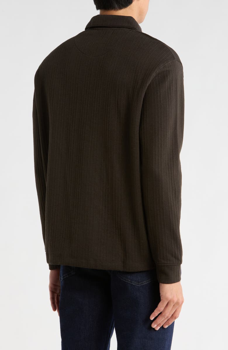 DENIM AND FLOWER Relaxed Fit Cotton Blend Jacquard Polo, Alternate, color, Black