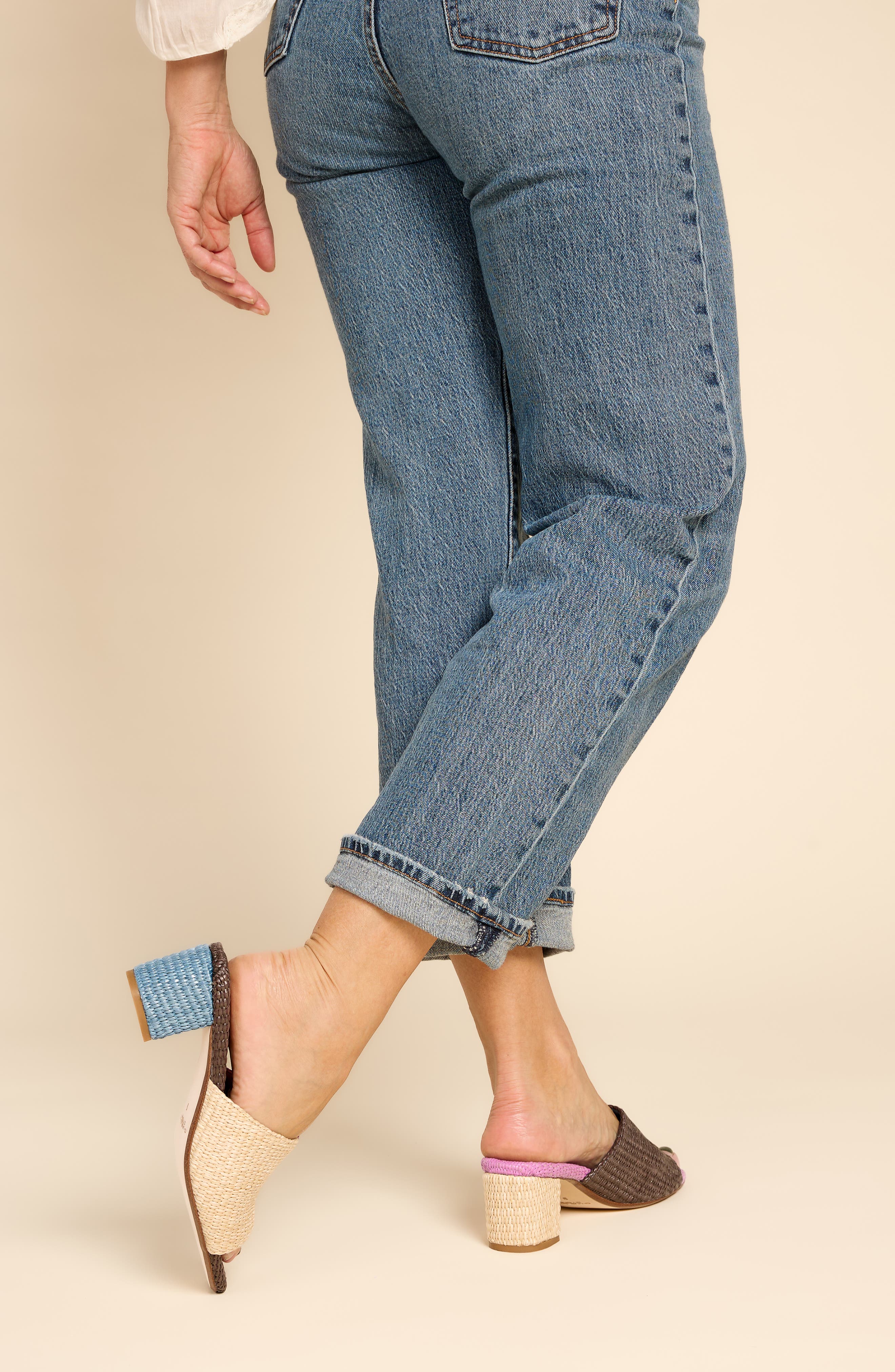 Lenu Mismatch Woven Slide Sandal - image 2
