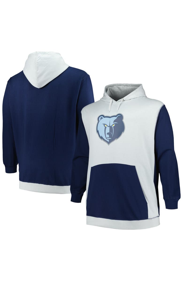 FANATICS Men's Fanatics Branded Navy/Silver Memphis Grizzlies Big & Tall Primary Arctic Pullover Hoodie, Main, color, Navy