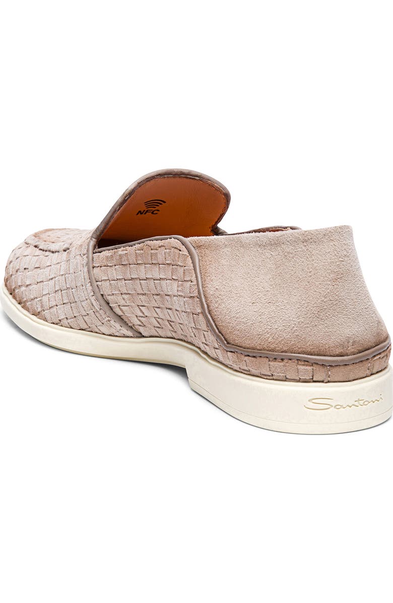 Santoni Woven Loafer, Alternate, color, Light Brown