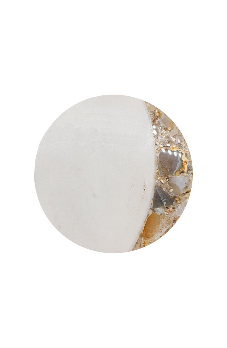 Foreside Home and Garden Set of 4 Brown Agate and Marble Coasters, Alternate, color, Beige