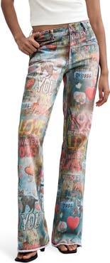 Desigual Graphic Flare Leg Jeans