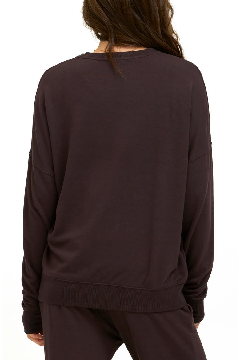 Cathy Boyfriend Feather Fleece Sweatshirt, Alternate, color, COCOA