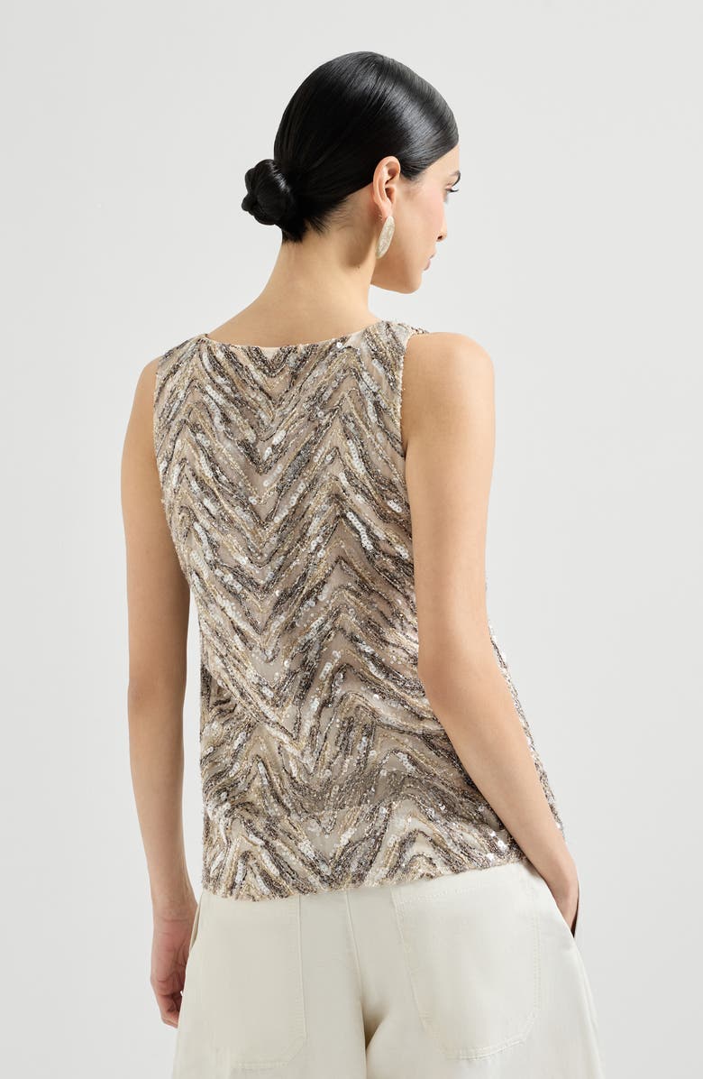 Brunello Cucinelli Crispy silk top, Alternate, color, Beige