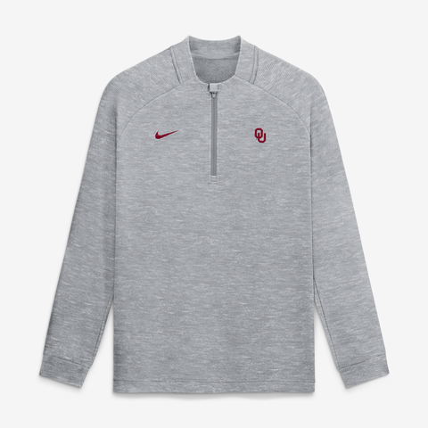 Men's Nike  Gray Oklahoma Sooners Par Raglan Tri-Blend Therma-FIT Half-Zip Pullover
