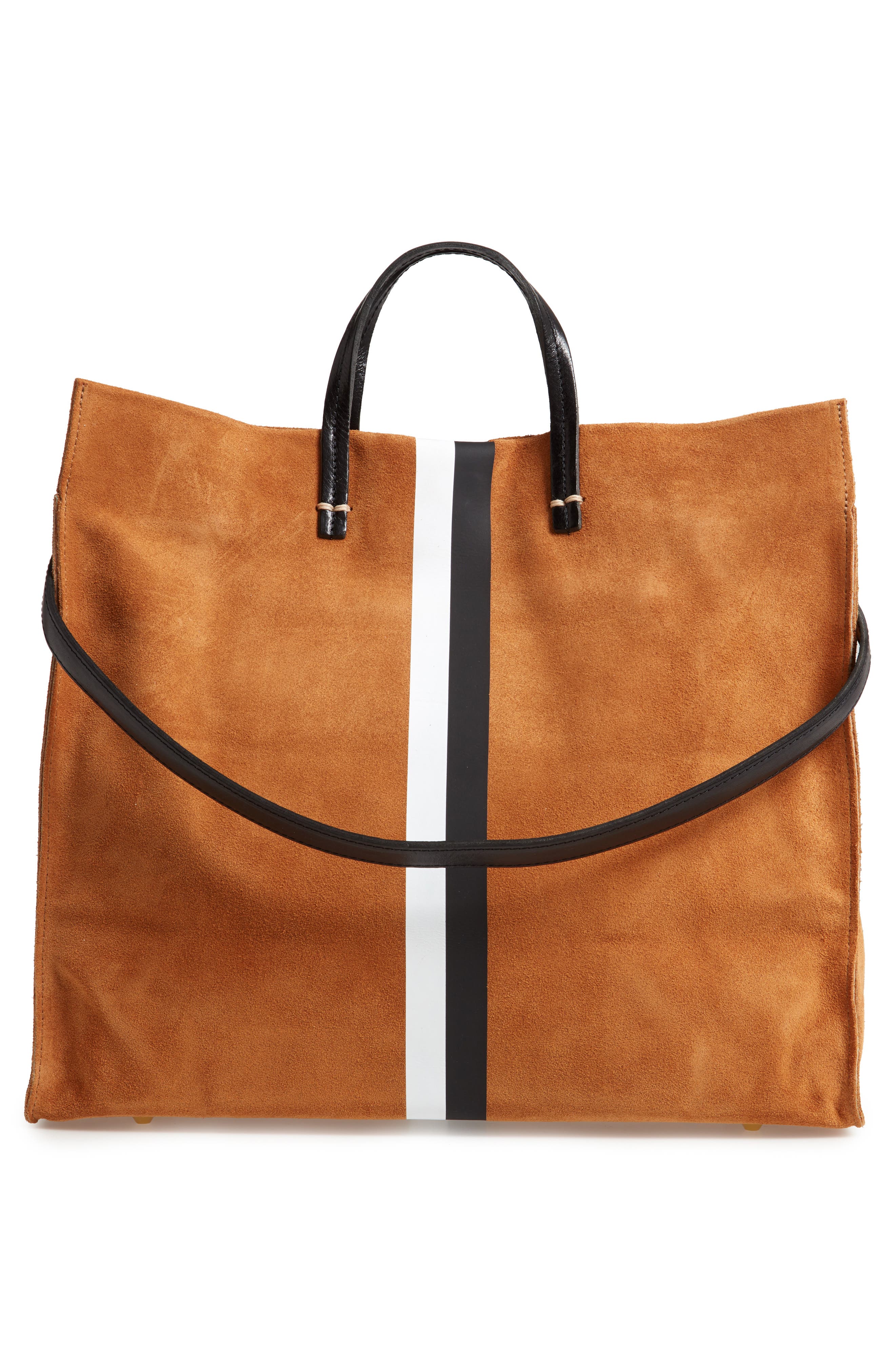 Clare V. Simple Stripe Suede Tote, Alternate, color, 