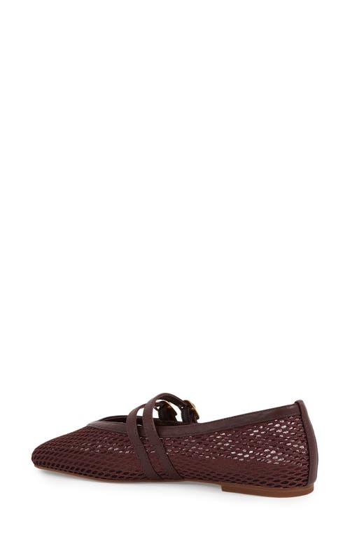 Reiss Oxblood Mesh Double-strap Ballet Flats In Burgundy