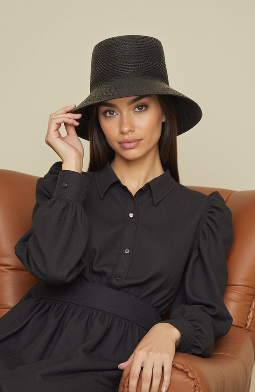 Heads Of State Hat Co. Straw Bucket Hat In Black