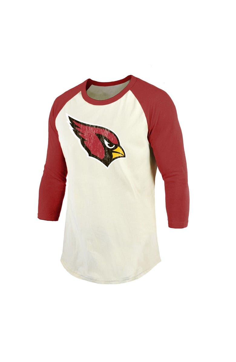 Majestic Threads Men's Fanatics Branded Kyler Murray Cream/Cardinal Arizona Cardinals Vintage Player Name & Number Raglan 3/4-Sleeve T-Shirt, Alternate, color, 