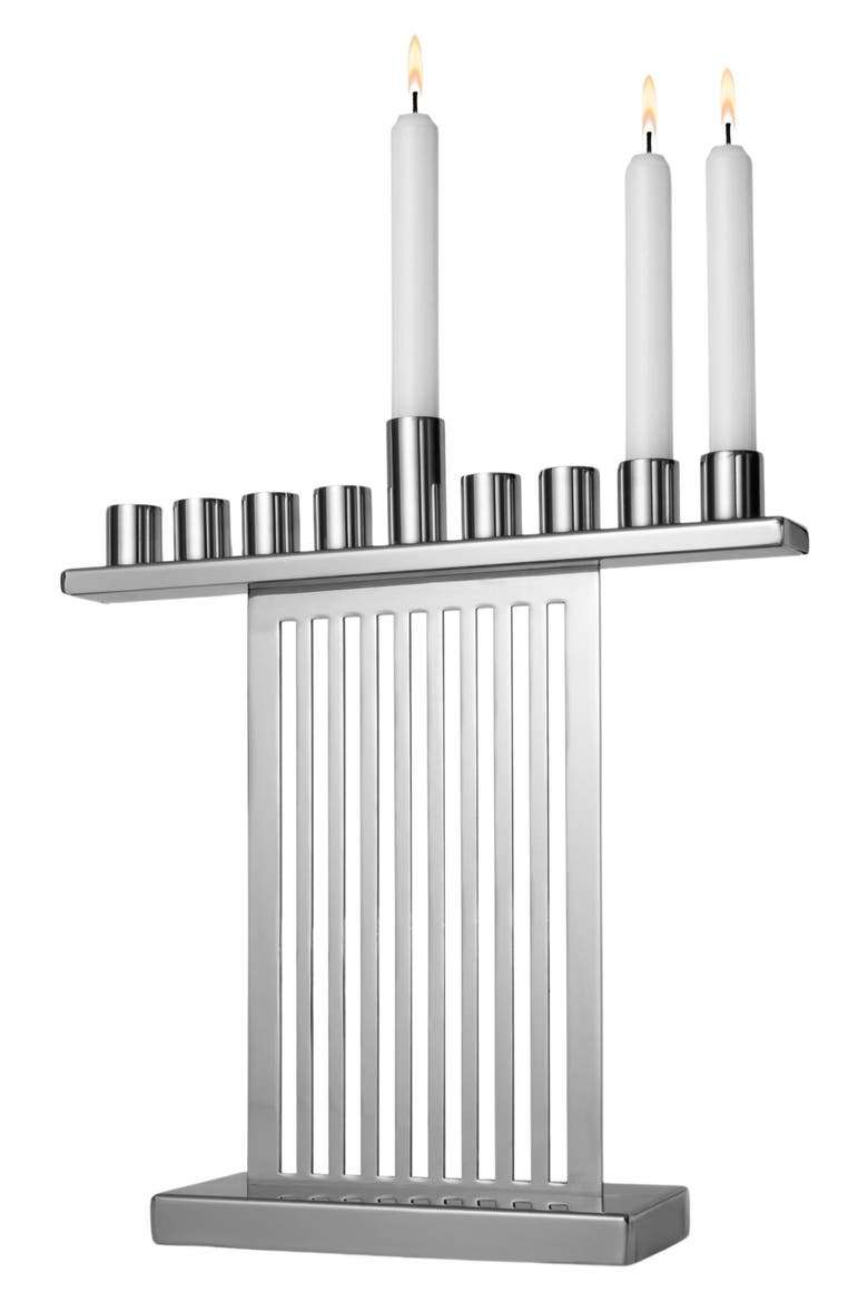 Beth Sholom Menorah, Alternate, color, SILVER