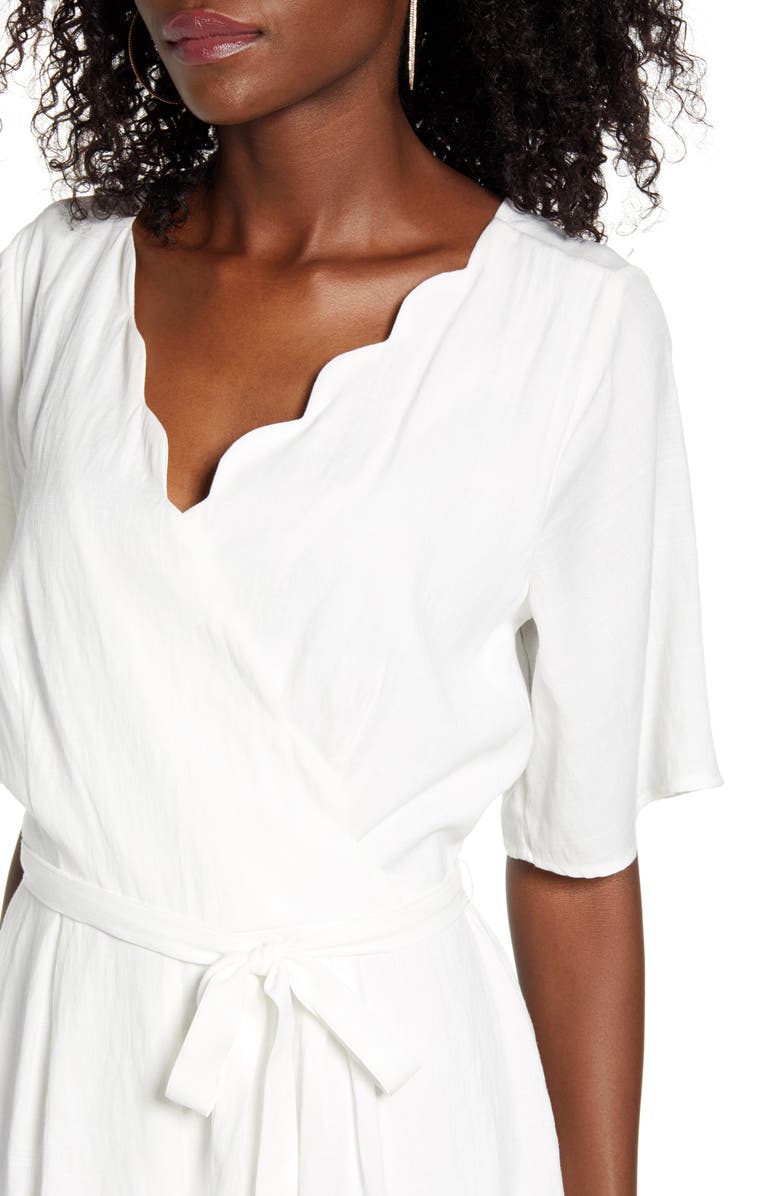 Row A Scallop Neck Wrap Front Romper, Alternate, color, 