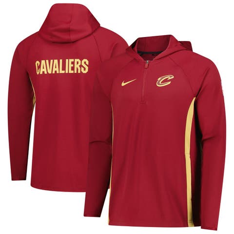 Men's Nike  Wine Cleveland Cavaliers Authentic On Court Zone Quarter-Zip Dri-FIT Hoodie Jacket