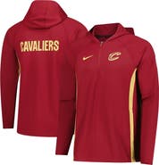 Nike Men's Nike Wine Cleveland Cavaliers Authentic On Court Zone Quarter-Zip Dri-FIT Hoodie Jacket