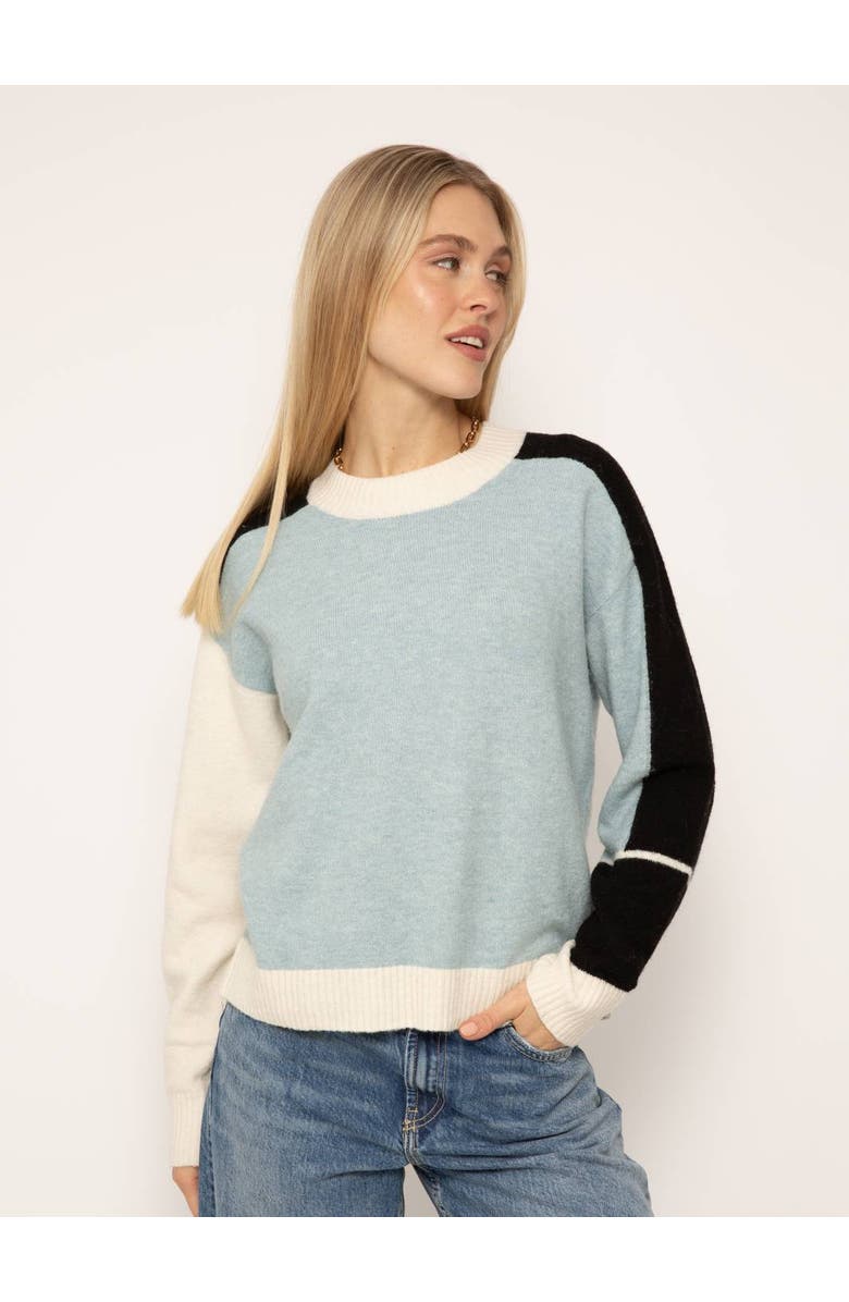 Central Park West Billie Blocked Crew, Alternate, color, Blue Multi